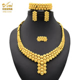 Fashion  Chokers Necklace Earrings Ring Gold Plated Set