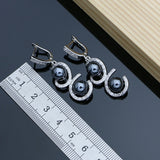 Black Pearl Silver 925 Jewelry Sets