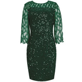 2021 Bodycon Plus Size Sequin Green Dress