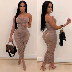 2021 Suspenders Tie Up Body-con  Sexy Pencil Dress